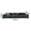 Italian Minimalist Leather Sofa with Tofu Block Design – Summer Black Sofa