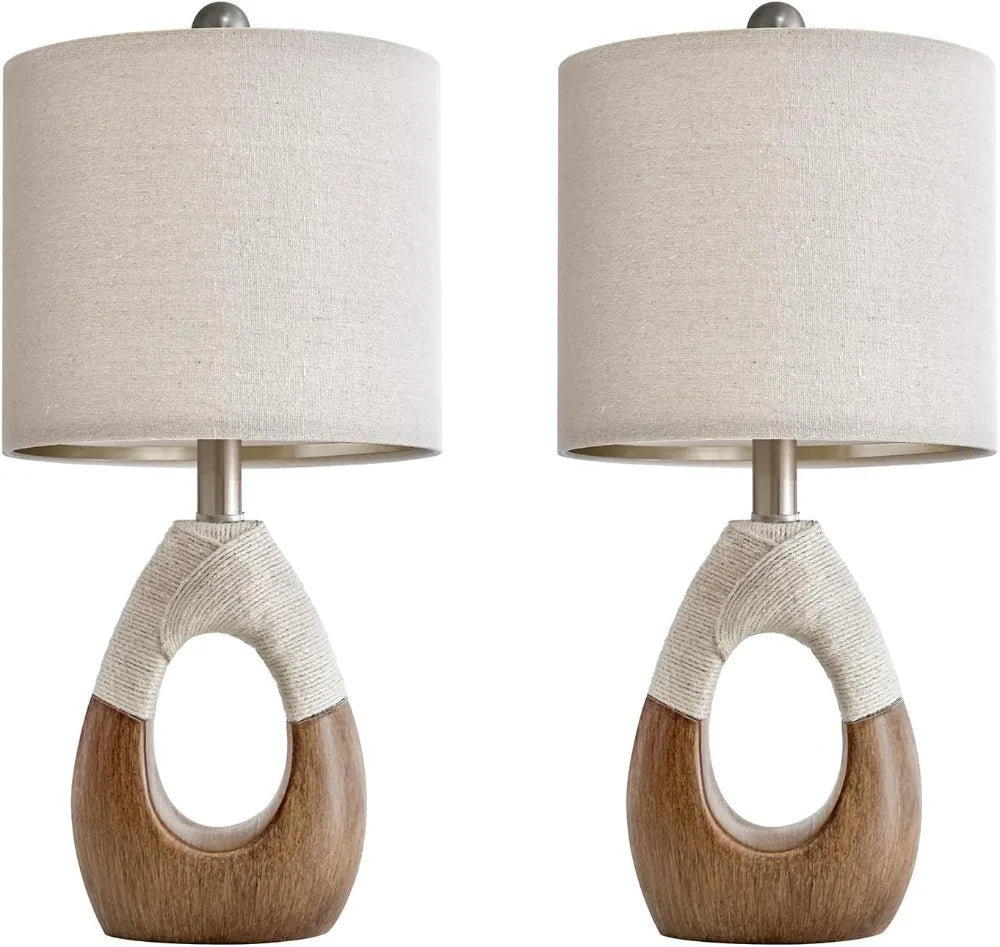 OYEARS Boho Table Lamps – Set of 2 for Rustic Elegance