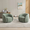 SEYNAR Modern Velvet Swivel Accent Armchair Set of 2 – Upholstered Round Barrel Chairs for Living Room