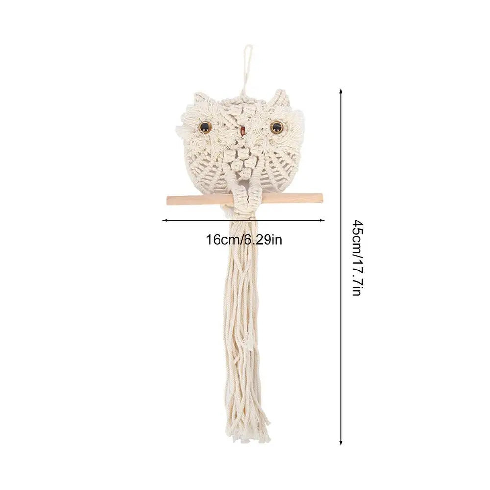 Macrame Wall Decor Bohemian Owl Shape Pendant For Wall Vivid Macrame Tapestry Home Decorations For Living Room Study Room Dining