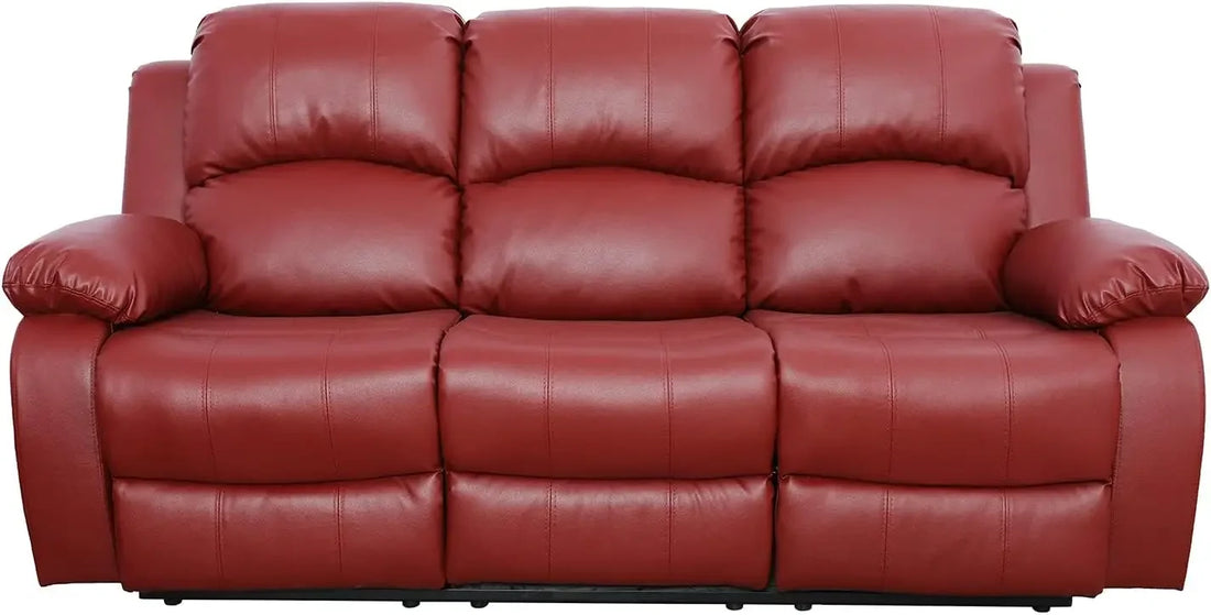 Leather Recliner Sofa Couch with 2 Cup Holder Console