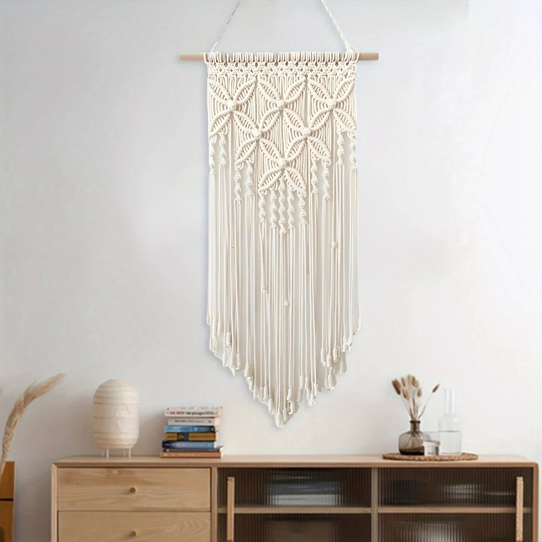 Macrame Wall Hanging Tapestry – Handmade Ethnic Chic Woven Wall Art Decor