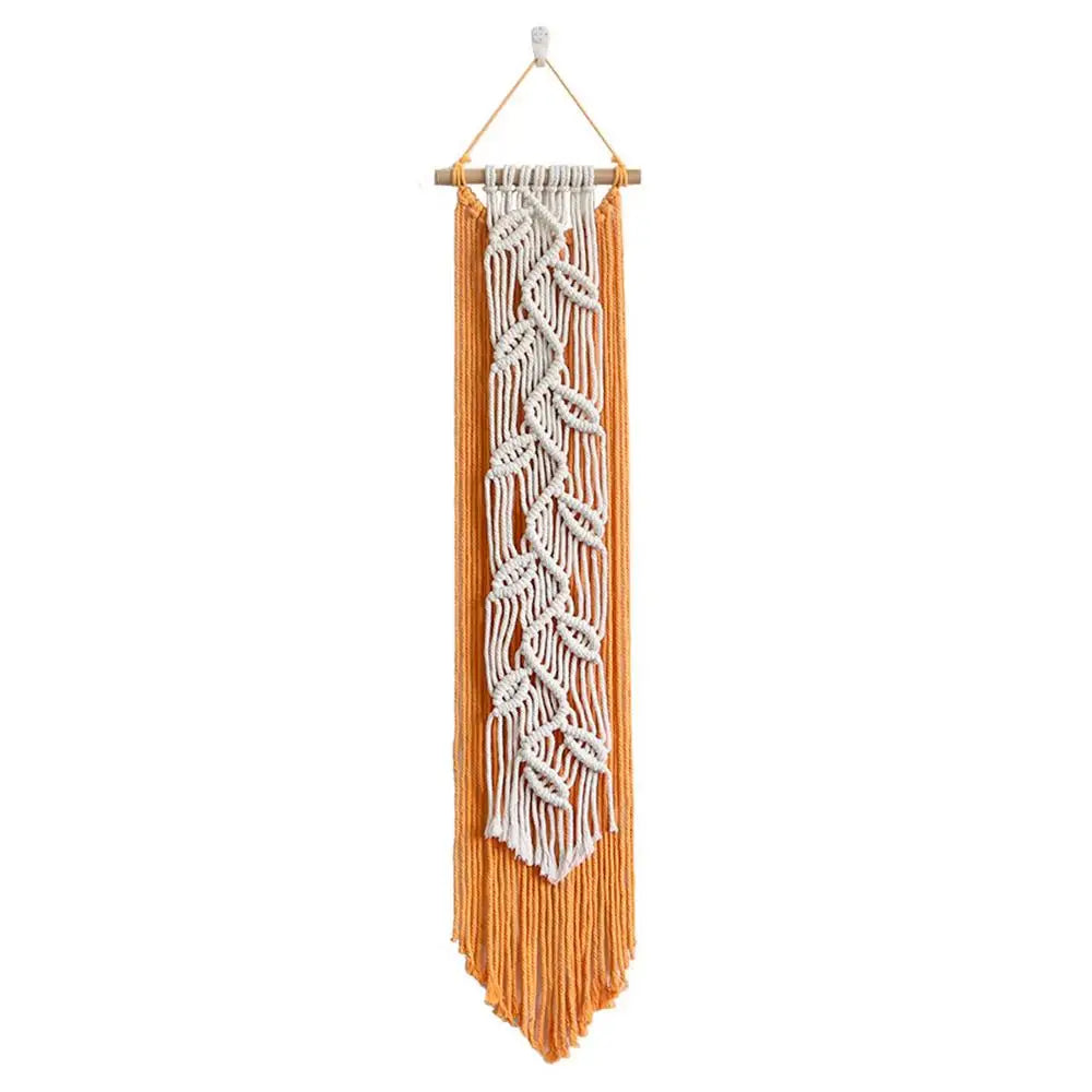 Boho Macrame Wall Tapestry – Handmade Woven Yarn Tassel for Bedroom, Living Room, and Cafe Decor