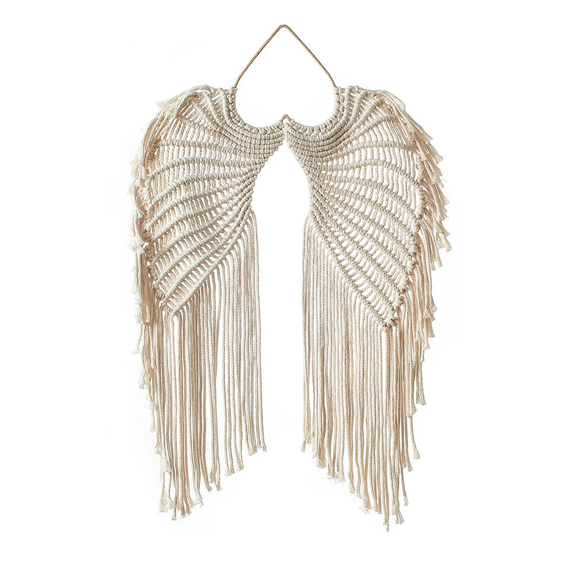 Angel Wing Hanging Tapestry – Handwoven Cotton Macrame Wall Hanging with Long Tassels