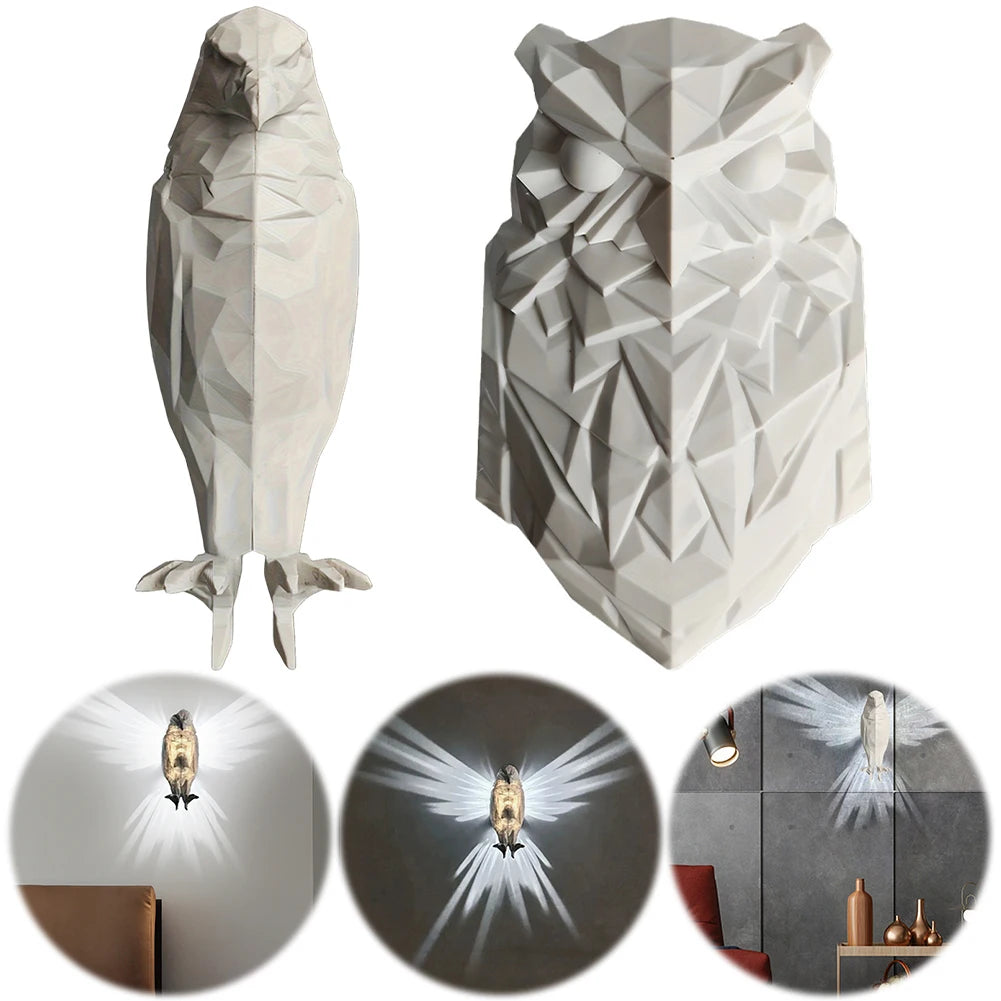 Bird Wall Lamp Owl Eagle Shape Projector Modern Creative Atmosphere Sconce Light 3D Print Body Animal Lighting Lustre