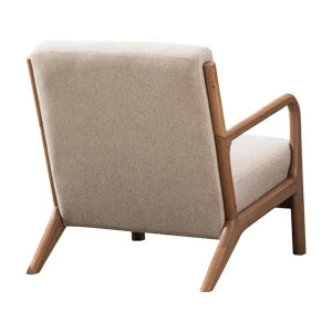 Mid-Century Modern Accent Chairs Set of 2 – Fabric Lounge Armchairs with Solid Wood Frame