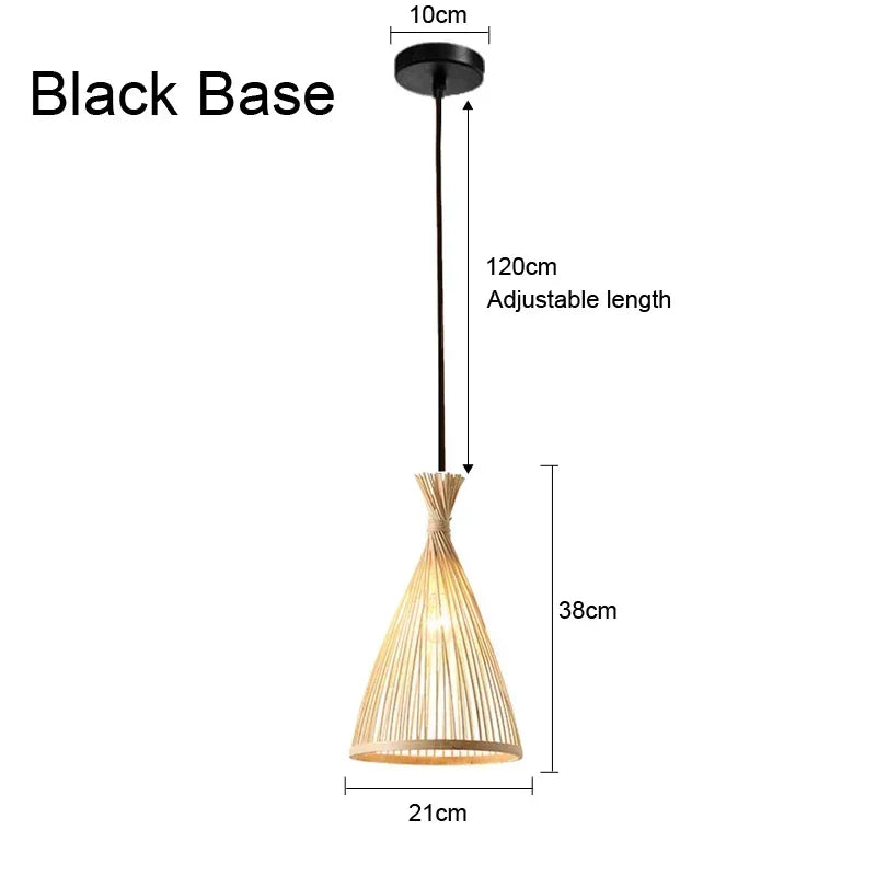 Hand-Woven Bamboo Chandelier – Southeast Asia Style Rattan Wicker Pendant Light