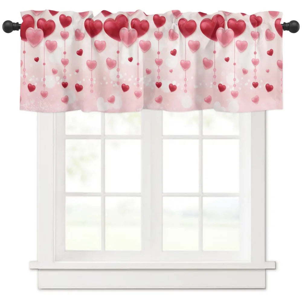 Valentine's Day Pastoral Country Decoration Curtain – Durable Kitchen Semi-Blackout Curtain