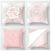 Set of 4 Modern Pink Pillowcases – Soft Polyester Peachskin Cushion Covers for Car, Sofa, Bedroom & Living Room