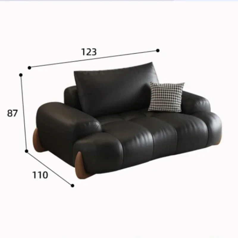 Italian Leather Living Room Sofa - Minimalist Luxury Designer Furniture