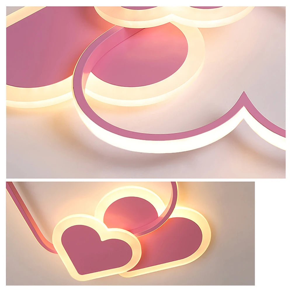 Modern Minimalist LED Ceiling Light – Heart-Shaped Dimmable Nordic Style Lamp for Children's Room, Bedroom, and Home Decor