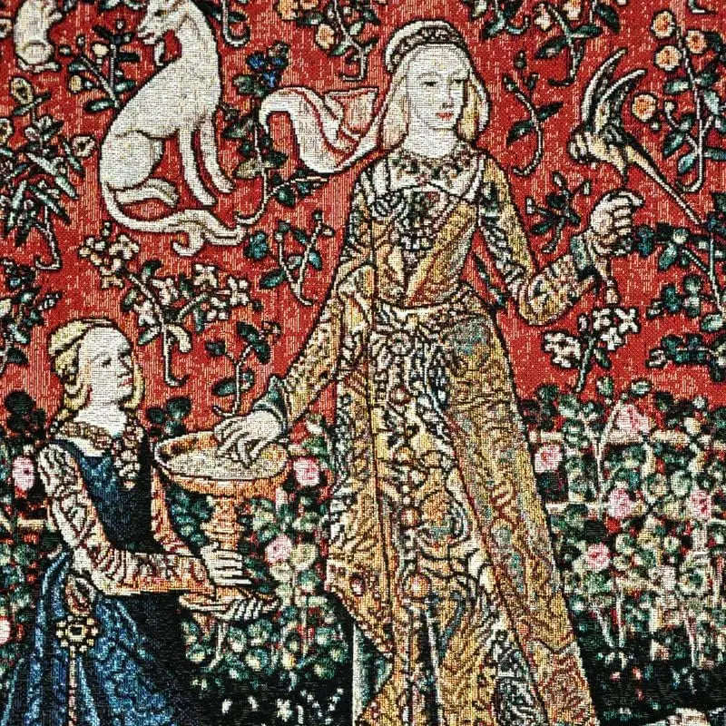 Large "TASTE" The Lady & Unicorn Medieval Tapestry Wall Hanging – Jacquard Weave