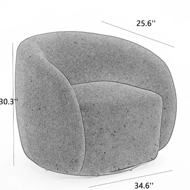 SEYNAR Modern Velvet 360 Degree Swivel Accent Armchair - Upholstered Round Barrel Chair