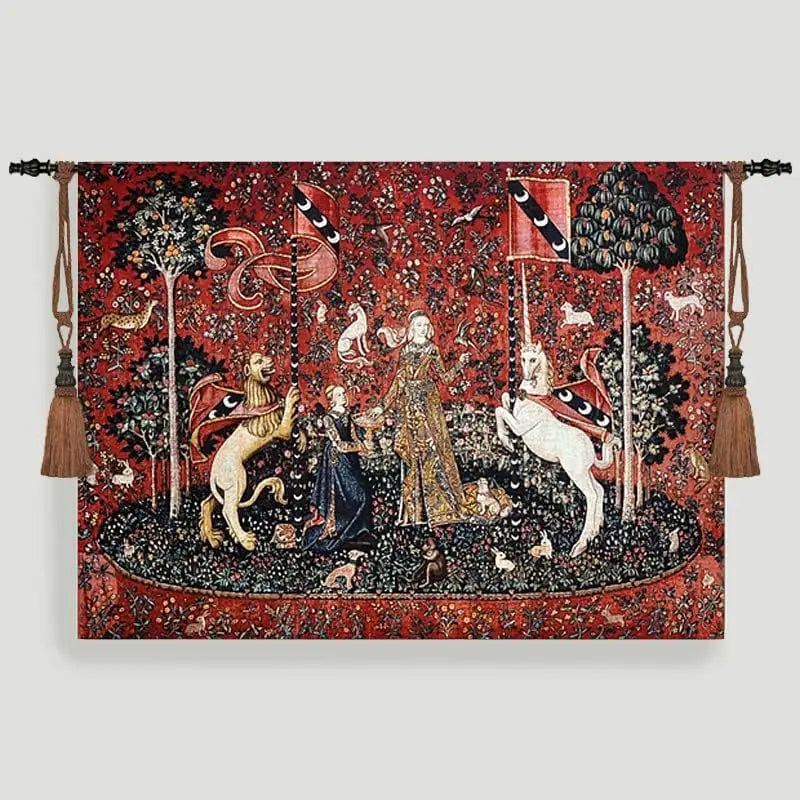 Large "TASTE" The Lady & Unicorn Medieval Tapestry Wall Hanging – Jacquard Weave