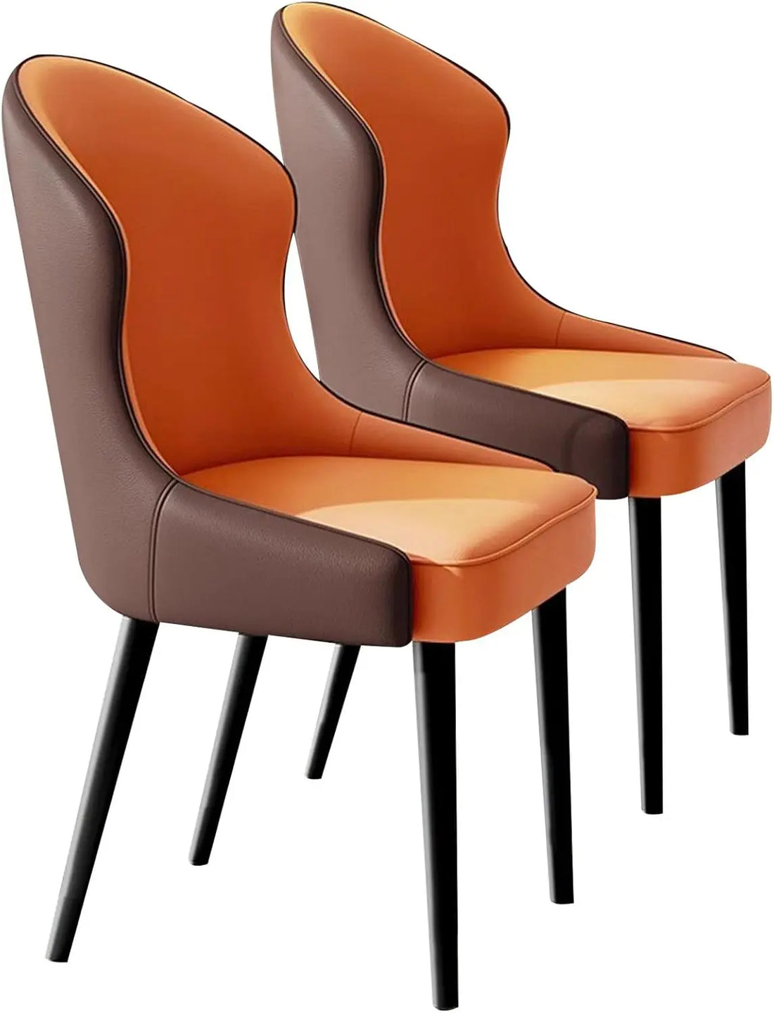 Chairs Set of 2 – PU Leather Kitchen Chairs with Metal Legs for Dining Room, Kitchen, and Guest Seating