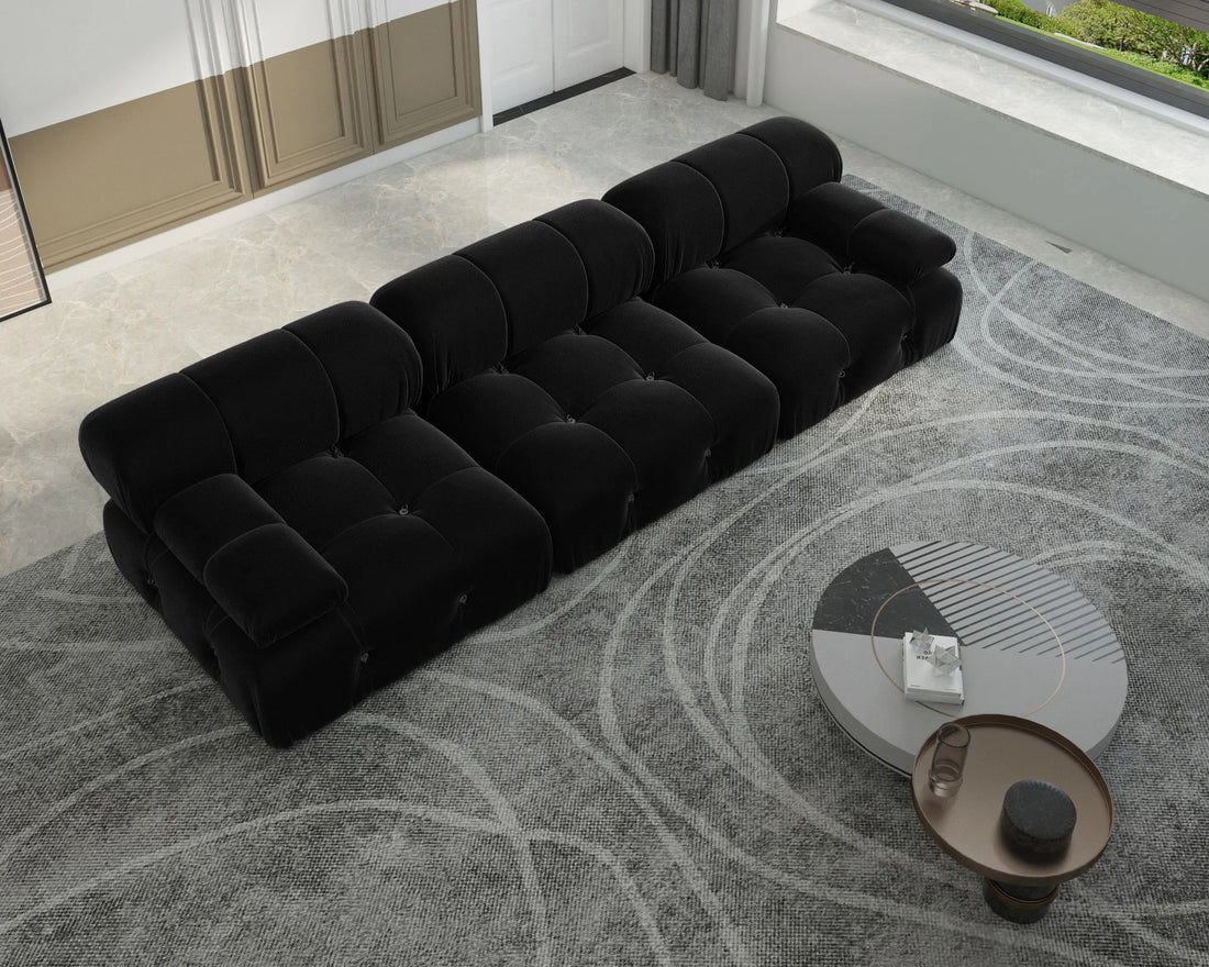 Minimalist U-Shaped Sectional Sofa with Ottomans