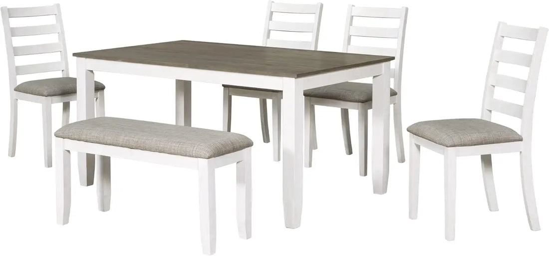 Retro Rustic 6-Piece Dining Set – Elegant & Sturdy for Any Space