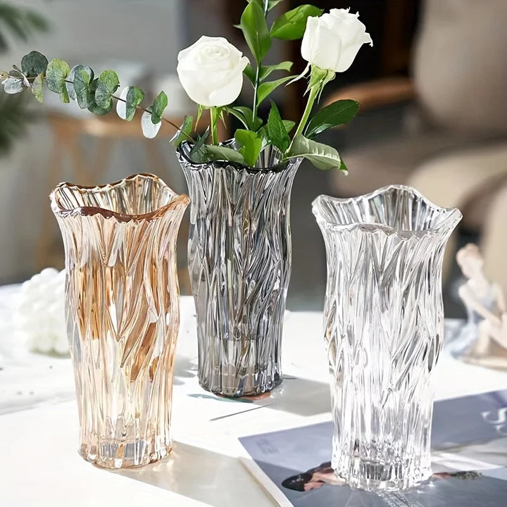 Modern Cylinder Glass Vase – Elegant Crystal Clear Flower Vase for Home & Event Decor