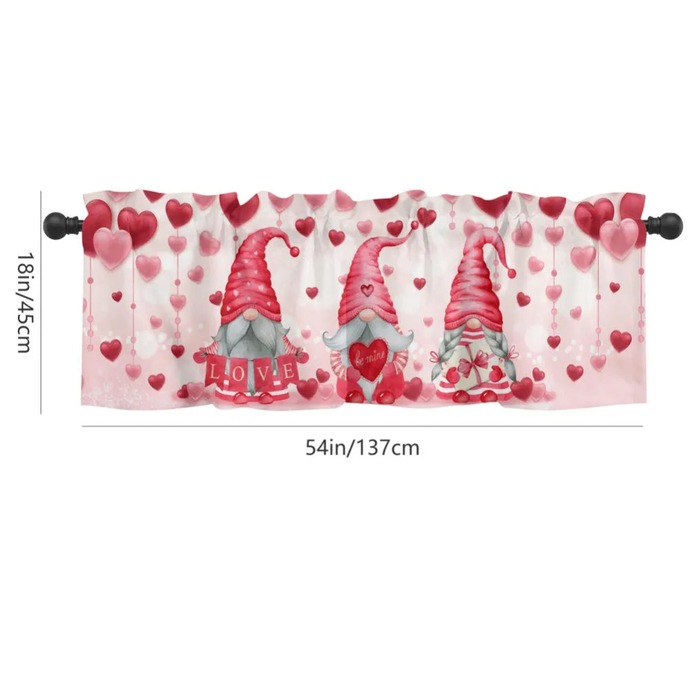 Valentine's Day Pastoral Country Decoration Curtain – Durable Kitchen Semi-Blackout Curtain