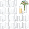 48-Piece Glass Cylinder Vase Set – Elegant Clear Vases for Weddings, Events, and Home Décor