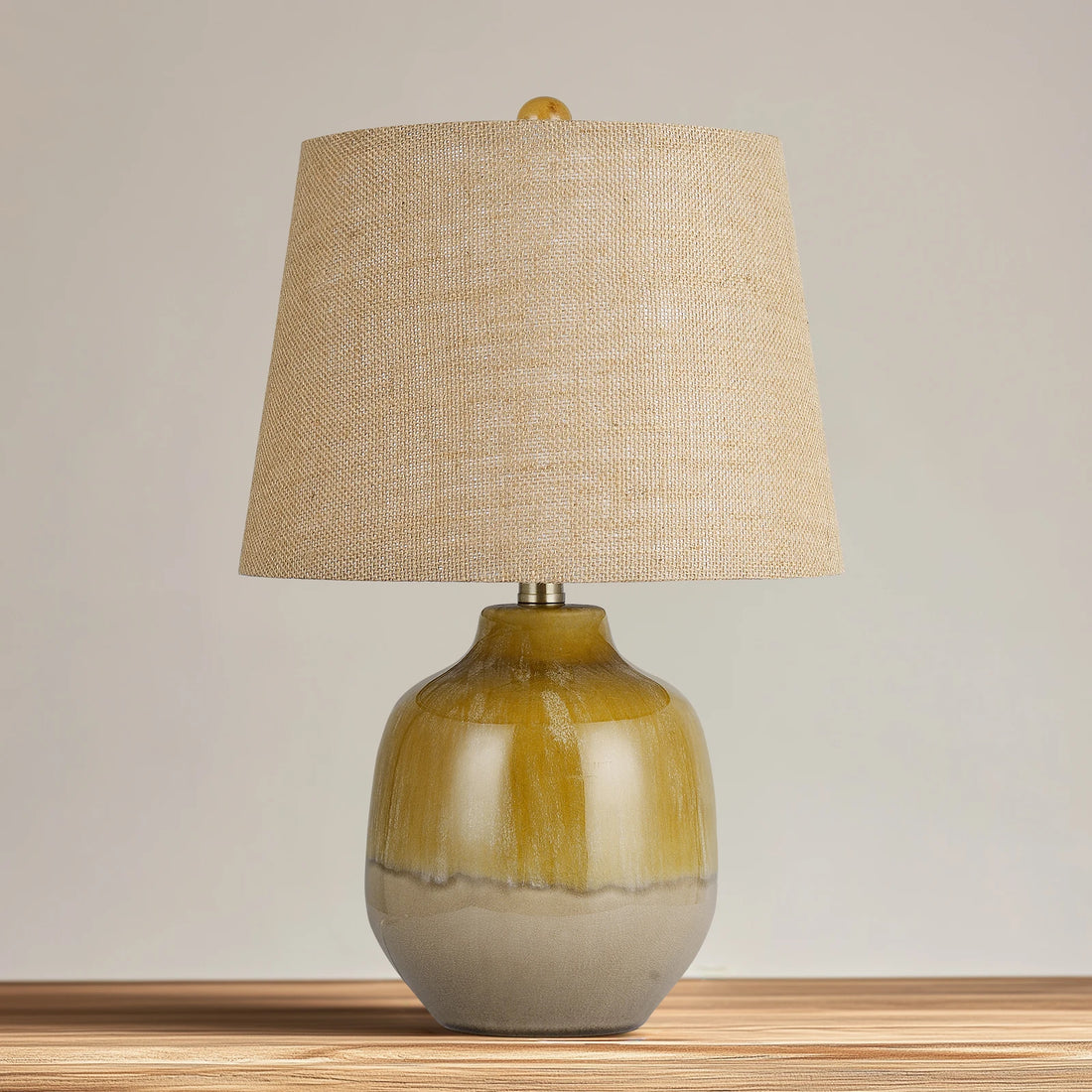 21" Ceramic Table Lamp with Burlap Shade