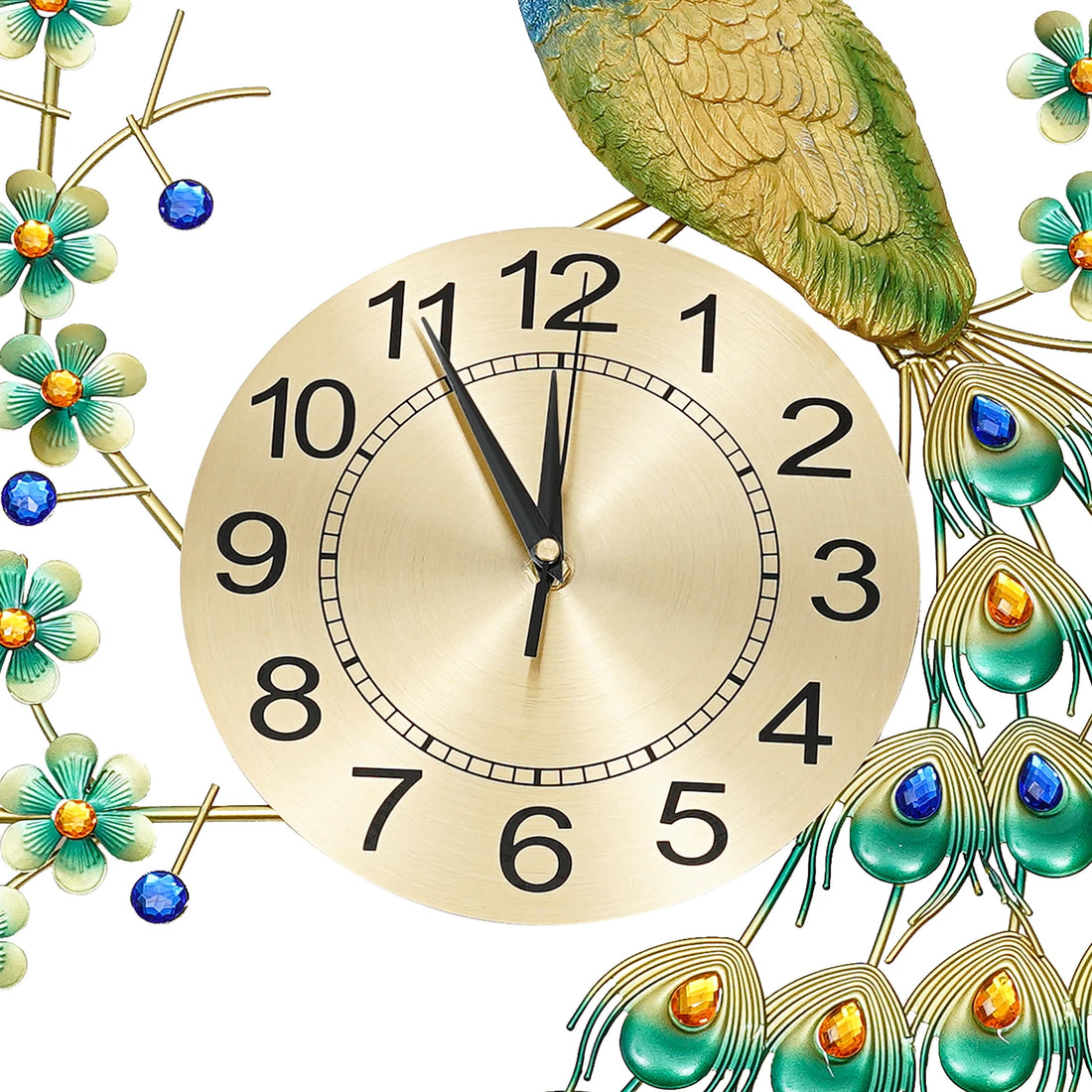 Luxury Peacock Wall Clock - 3D Metal Art Decoration with Silent Quartz Movement