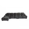 MANBAS Premium Italian Genuine Leather Sectional Sofa Set with Adjustable Headrests