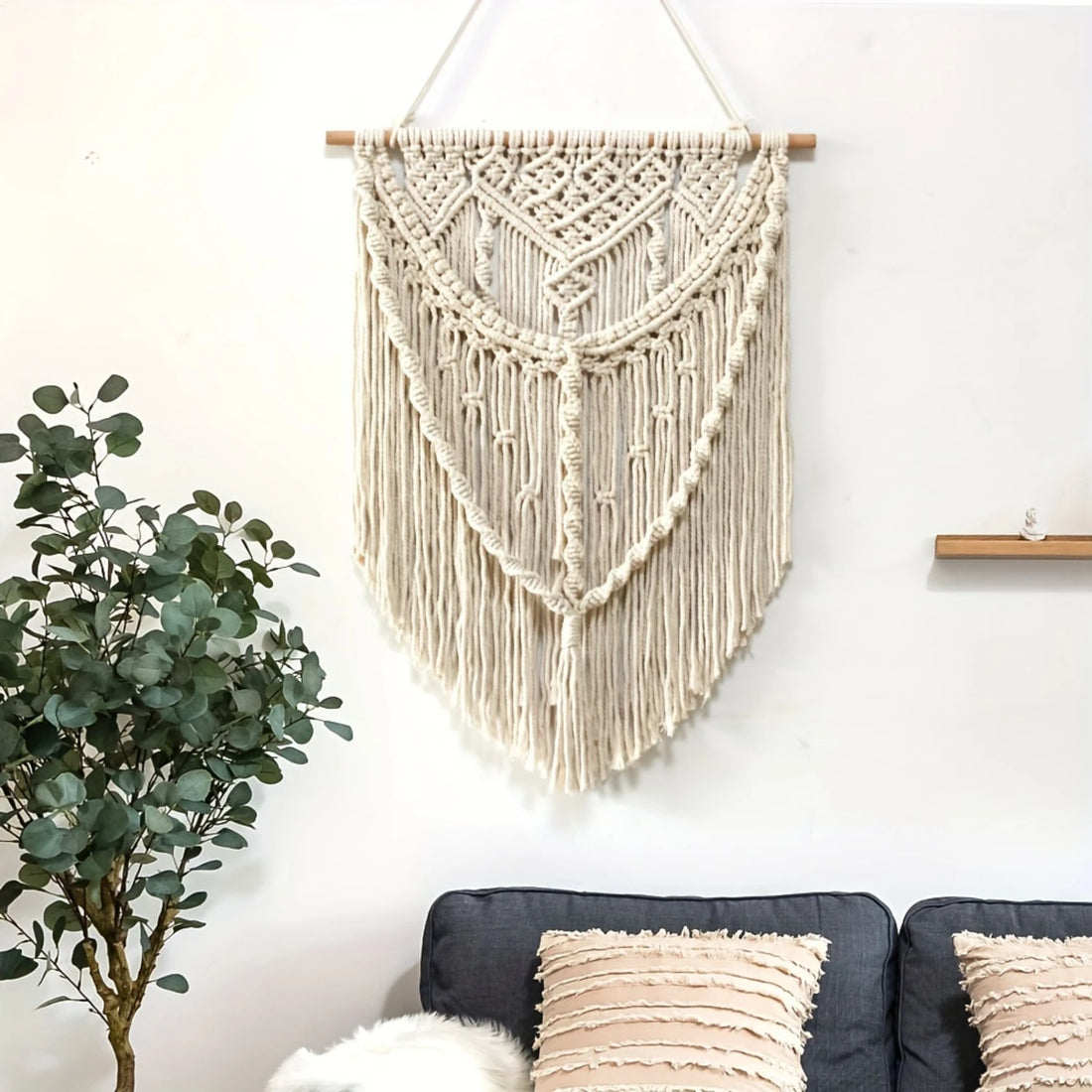 Handmade Woven Tapestry – Bohemian Macrame Background Cloth for Wall Hanging Décor