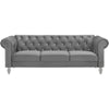 Glam Emma Velvet Three-Seater Chesterfield Sofa