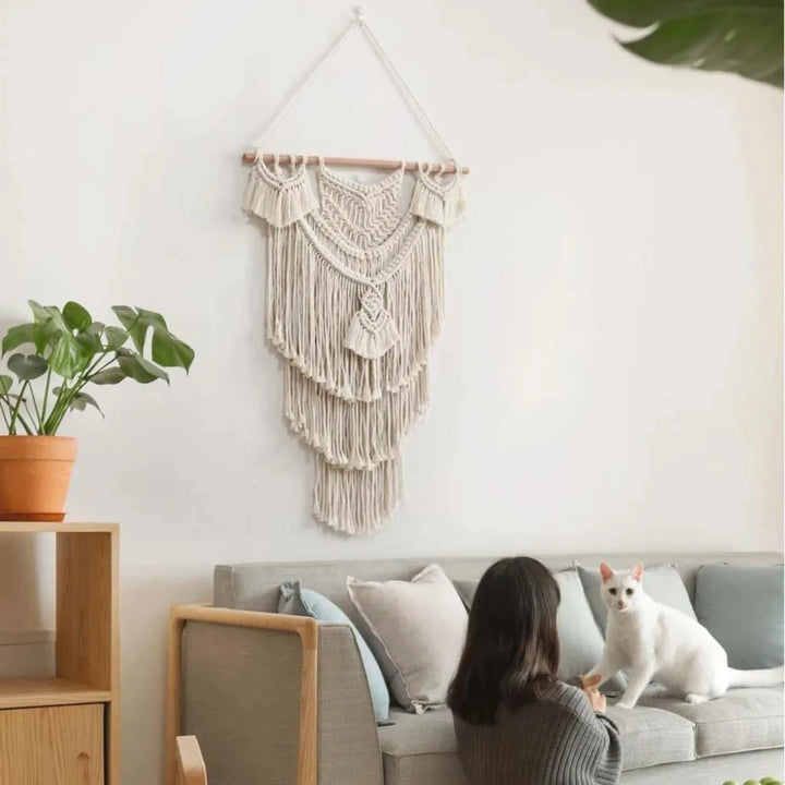 New Design Home Boho Wall Decor – Handmade Macrame Tassel Tapestry for Elegant Bohemian Decoration