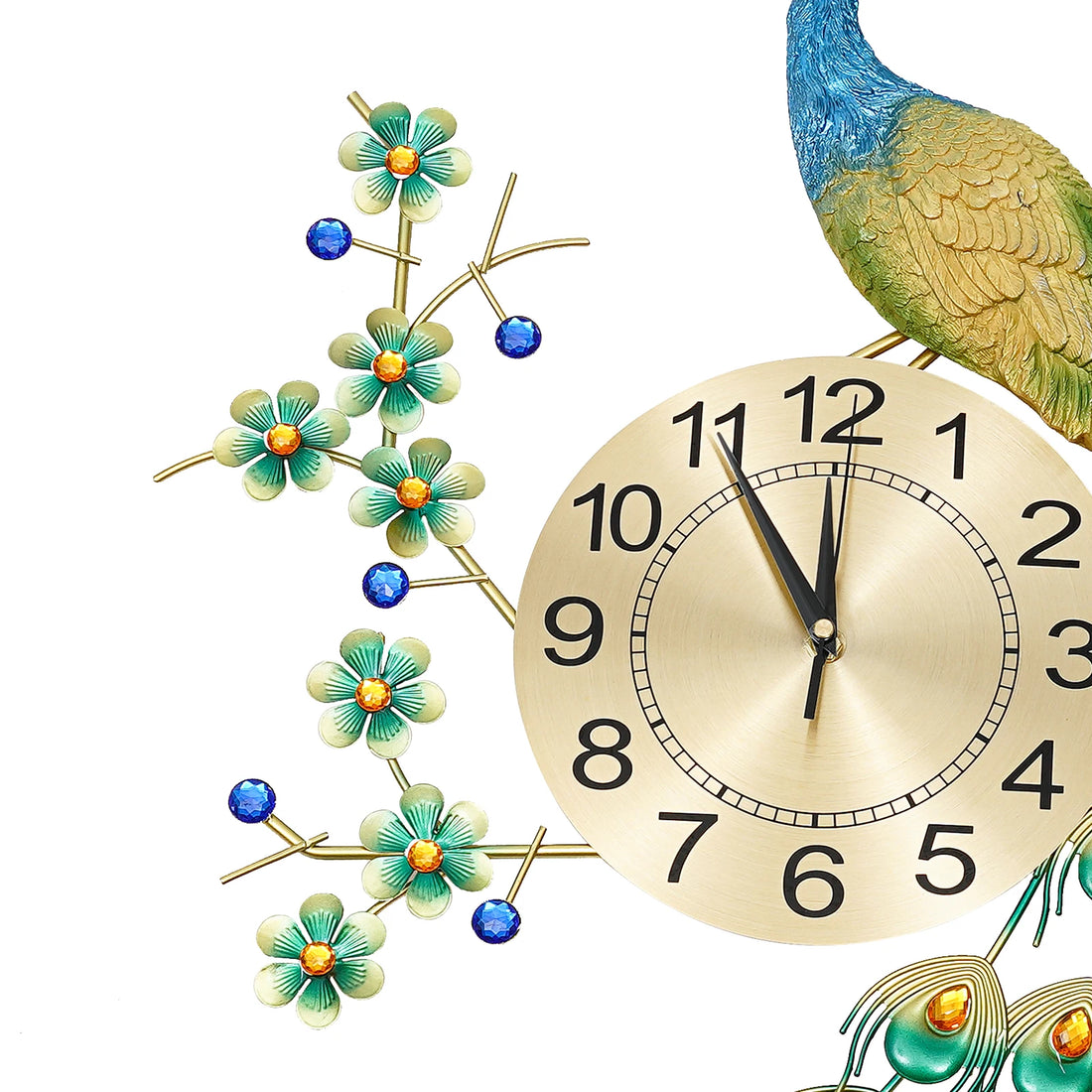 European Style Peacock Hanging Wall Clock – Elegant Wall-Mounted Clock for Luxurious Home Décor