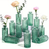 Glass Bud Vases – Set of 12 Small Diamond-Shaped Vintage Vases for Table Centerpieces & Home Décor