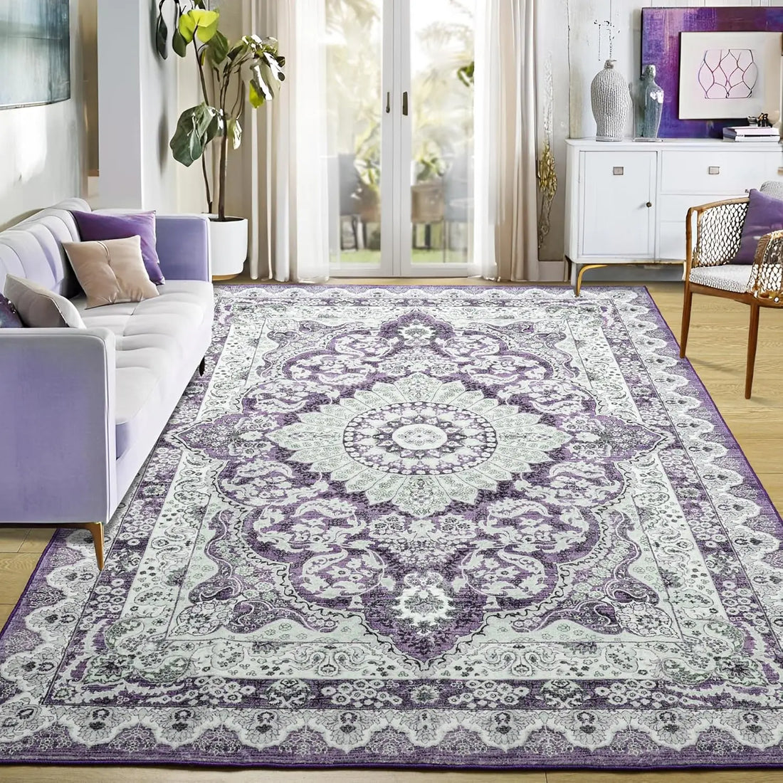 Noahas Machine Washable Vintage Area Rug - Perfect for Living Rooms