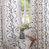 Terracotta Curtains – Semi Sheer Linen Floral Farmhouse Panels for Living Room, Dining, and Kitchen