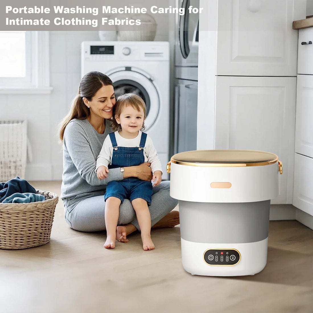 Portable Washing Machine with Spin Dryer – Fully Automatic 13L Folding Mini Washer with 3 Cleaning Modes