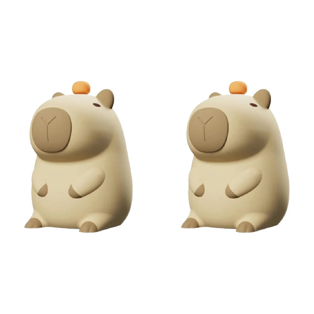 Capybara Night Light Cartoon Pat Light 2 Gear Silicone Sleeping Light USB Charging Dimmable Bedside Lamp for Home Bedroom Decor