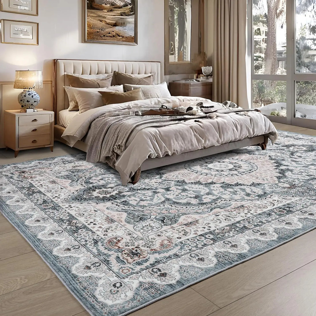 Noahas Machine Washable Vintage Area Rug - Perfect for Living Rooms