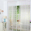 2 Panels White Sheer Voile Curtains – Decorative Hollow Heart Rod Pocket Window Drapes