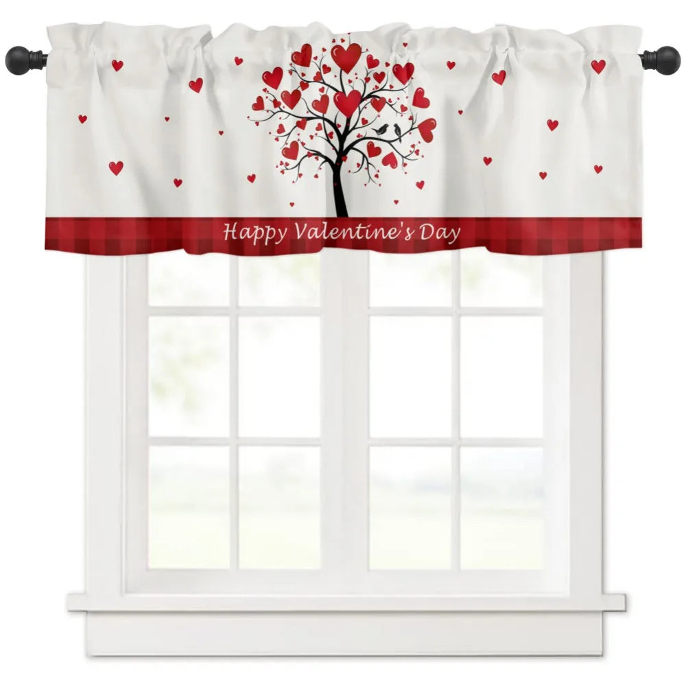 Valentine's Day Pastoral Country Decoration Curtain – Durable Kitchen Semi-Blackout Curtain