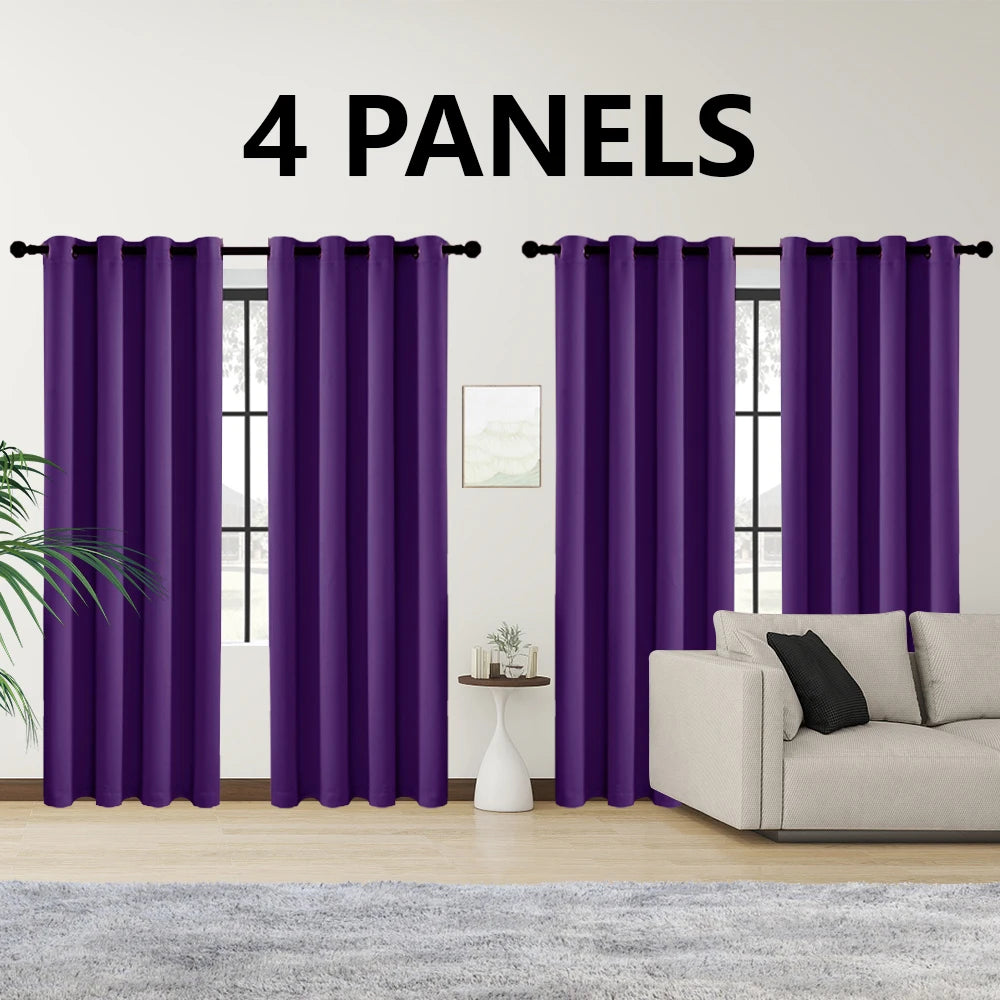 4 Blackout Curtains with Perforated Top – Perfect for Ultra Wide Windows