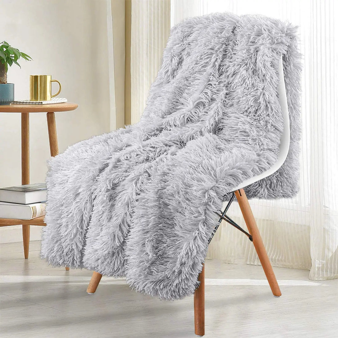 Thickened Fluffy Blanket – Double-Sided Plush Bedspread for Winter Warmth