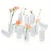 Glass Bud Vases – Set of 12 Small Diamond-Shaped Vintage Vases for Table Centerpieces & Home Décor