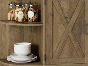 60.4" Farmhouse Kitchen Pantry Storage Cabinet