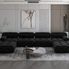 Minimalist U-Shaped Sectional Sofa with Ottomans