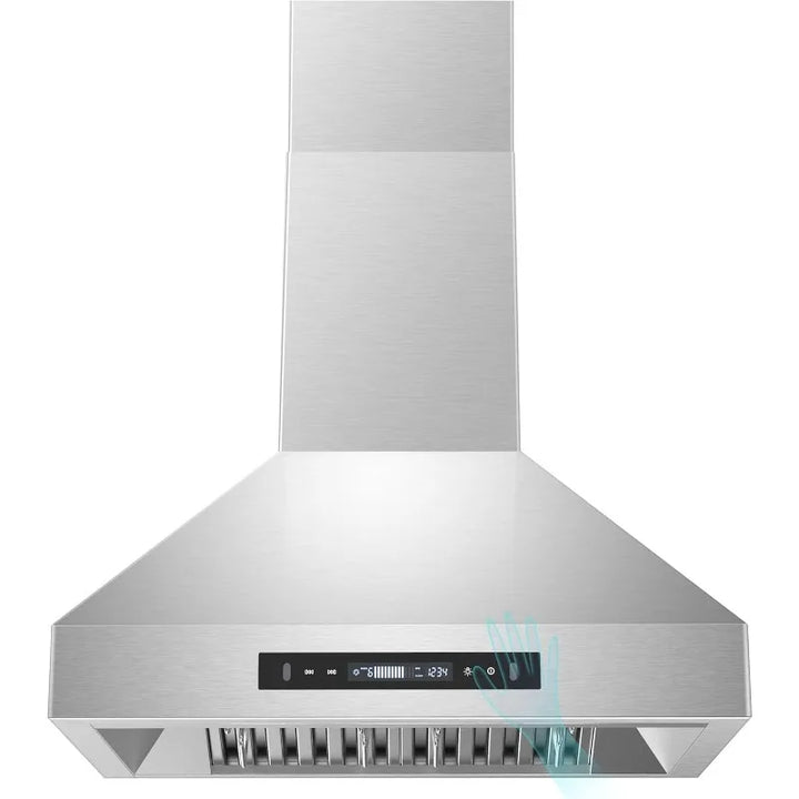 Tieasy 30-Inch Wall Mount Range Hood – 900 CFM Ducted/Ductless Convertible with Gesture Sensing & Touch Control