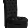 High-Back Chair Set of 2 – Retro Royal Button-Tufted Armless Throne Accent Chairs with Solid Wood Frame