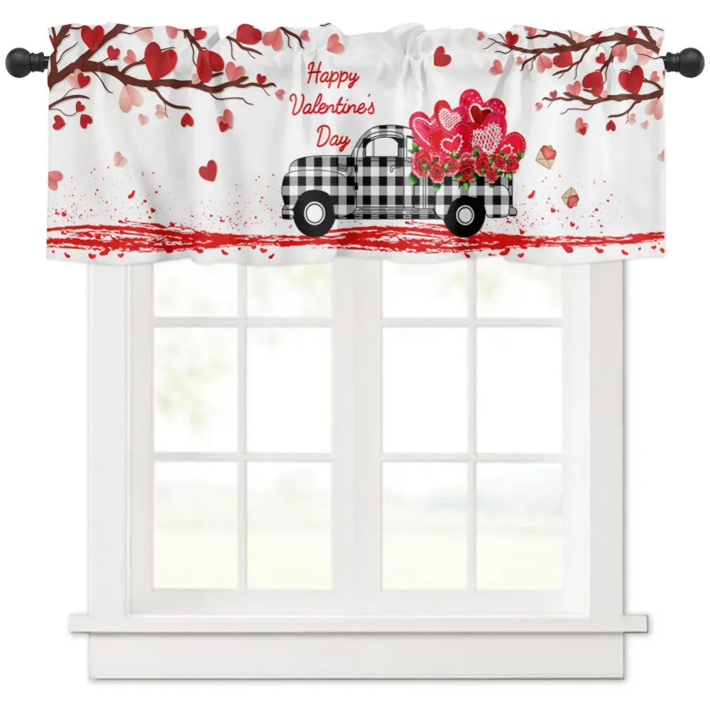 Valentine's Day Pastoral Country Decoration Curtain – Durable Kitchen Semi-Blackout Curtain