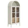 Tall Arched Storage Display Cabinet, White Oak | Modern White Oak Display Cabinet - Elegant and Functional Storage